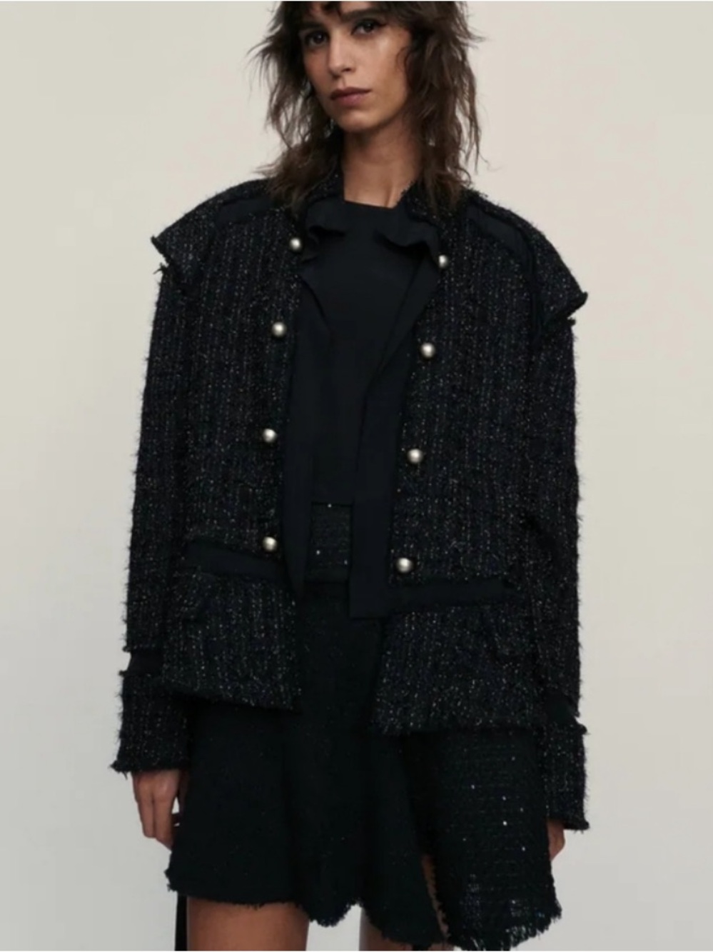 Zara Limited Edition Textured Metallic Tweed Soft Cardigan
Blazer Jacket no belt - Picture 1 of 7